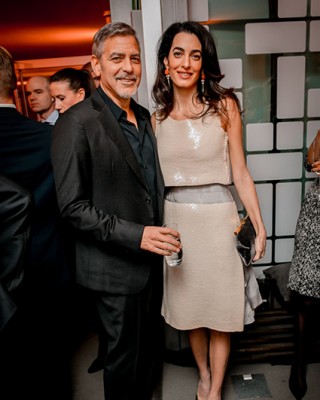 Джордж и Амаль Клуни на Всемирном экономическом форуме в Давосе