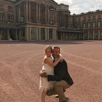 Харпер Бекхэм с отцом Дэвидом