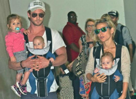 Крис Хемсворт с женой и детьми