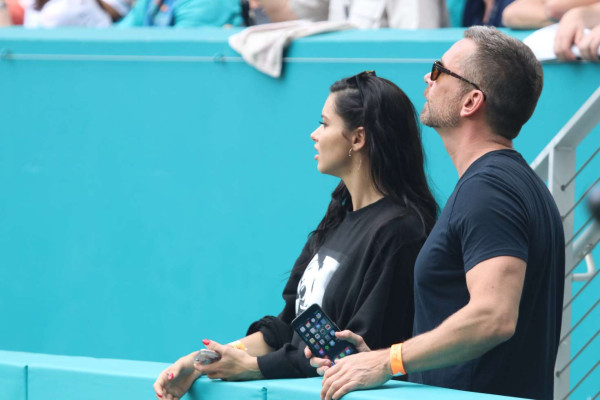 Adriana Lima at Miami Dolphins and New England Patriots game in Miami