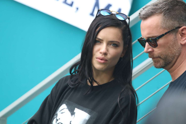 Adriana Lima at Miami Dolphins and New England Patriots game in Miami