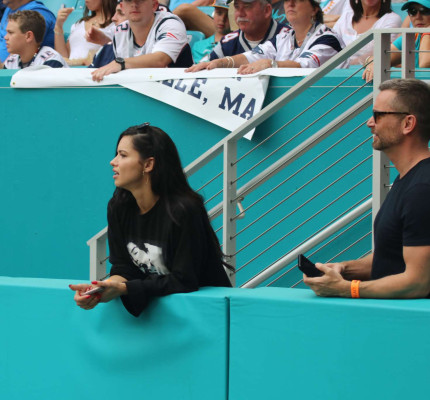 Adriana Lima at Miami Dolphins and New England Patriots game in Miami