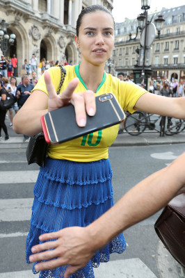 Adriana Lima at Schiaparelli Haute Couture Show at Paris Fashion Wee