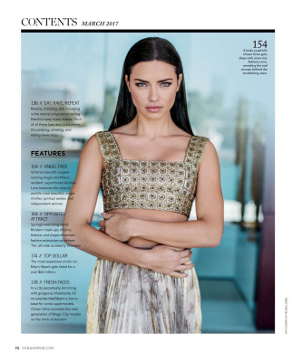 ADRIANA LIMA in Ocean Drive Magazine, March 2017