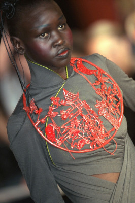 Alek Wek for Jean Paul Gaultier F/W 2001 couture