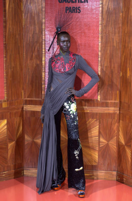 Alek Wek for Jean Paul Gaultier F/W 2001 couture