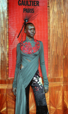 Alek Wek for Jean Paul Gaultier F/W 2001 couture