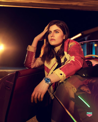 Alexandra Daddario by Storm Santos for TAG Heuer &#039;Carrera Date 36mm&#039; (2023)