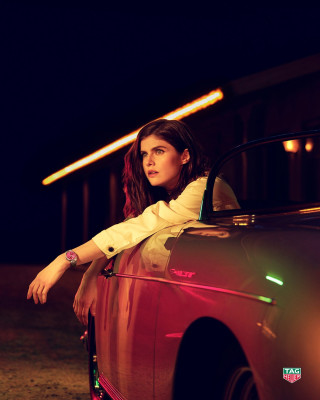 Alexandra Daddario by Storm Santos for TAG Heuer &#039;Carrera Date 36mm&#039; (2023)