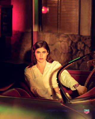Alexandra Daddario by Storm Santos for TAG Heuer &#039;Carrera Date 36mm&#039; (2023)