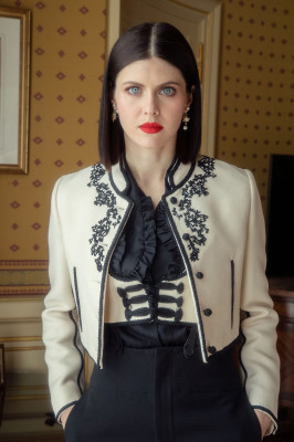 Alexandra Daddario by Malorie Shmyr for Dior SS 2023 Show at PFW 09/27/2022