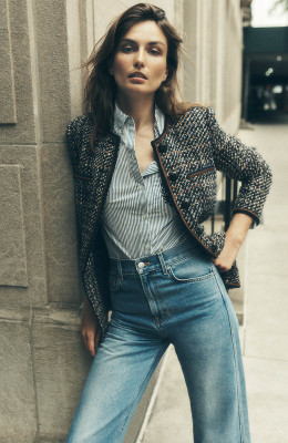 Andreea Diaconu for Veronica Beard Fall 2023