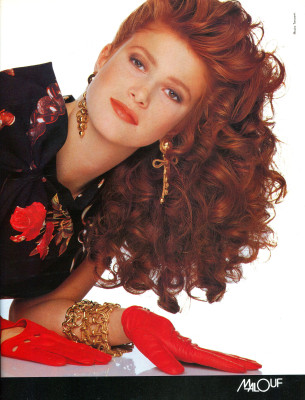 Angie Everhart ~ Italian ELLE March 1989  MALOUF Advert by Oliviero Toscani