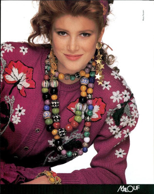 Angie Everhart ~ Italian ELLE March 1989  MALOUF Advert by Oliviero Toscani