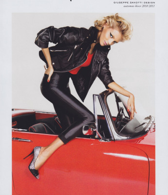 Anja Rubik ~ Giuseppe Zanotti Fall/Winter 2010.11 by Inez van Lamsweerde 