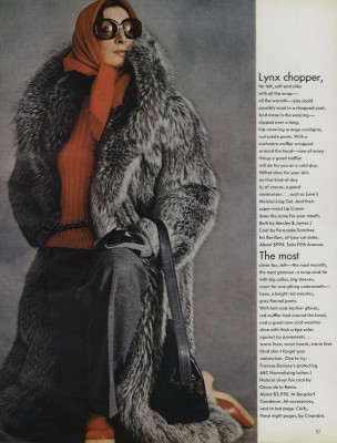 Anjelica Huston ~ US Vogue October 1972 by Irving Penn