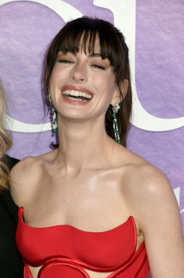 Anne Hathaway – In Red Gown at The Idea of You Premiere in NYC