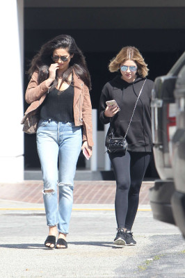 Ashley Benson and Shay Mitchell having lunch at Olive and Thyme in LA