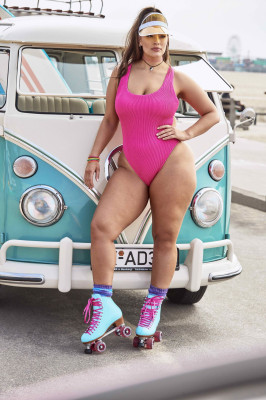 Ashley Graham in a Retro Swimsuits 02/05/2019