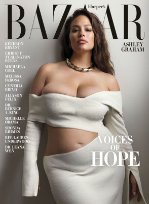ASHLEY GRAHAM on the Cover of Harper’s Bazaar Magazine, July 2020