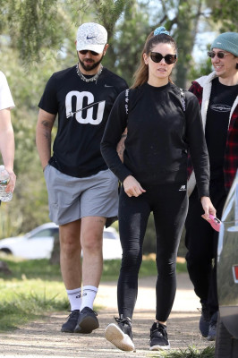 Ashley Greene-Hiking with Friends in Los Angeles