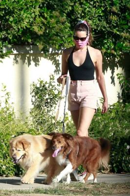 AUBREY PLAZA Walks Her Dogs Out in Los Feliz 06/10/2020