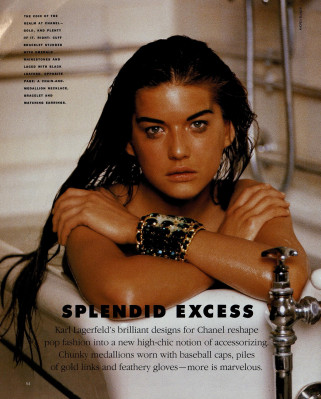 Basia Milewicz ~ US Harper&#039;s Bazaar July 1991 by Andrea Blanch