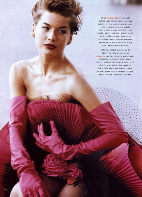Basia Milewicz ~ US Harper&#039;s Bazaar August 1991 by Andrea Blanch
