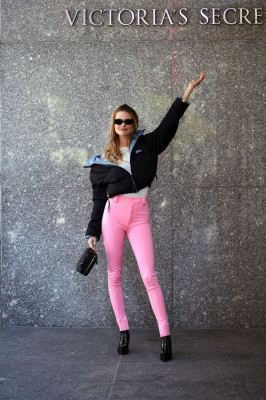 Behati Prinsloo – Arriving At The Victoria’s Secret Offices For Fittings In NY