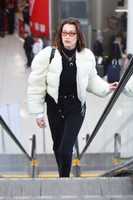 BELLA HADID Arrives at JFK Airport in New York 01/25/2018 