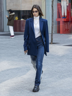 Bella Hadid – Arriving to Max Mara Headquarters in Milan 02/19/2020