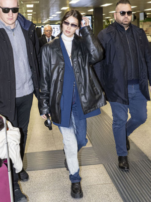 Bella Hadid – Arriving to Max Mara Headquarters in Milan 02/19/2020