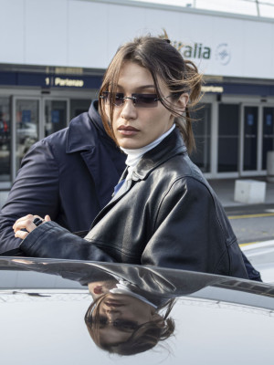 Bella Hadid – Arriving to Max Mara Headquarters in Milan 02/19/2020