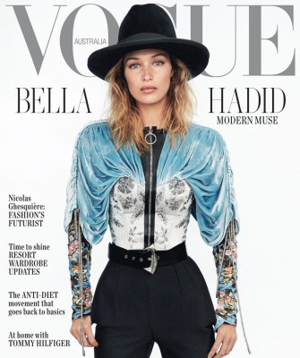 BELLA HADID on the Cover of Vogue Magazine, Australia November 2019