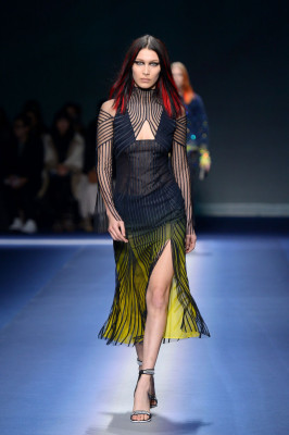 Bella Hadid Supermodel at Milan Fashion Week – Versace Show 