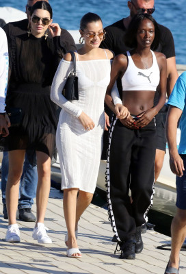 Bella Hadid - Boat Trip on Nammos Beach in Mykonos 