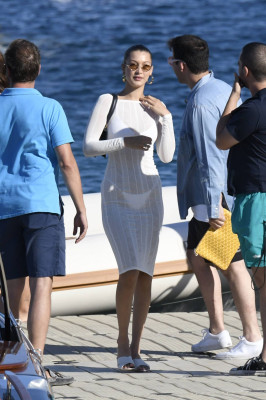 Bella Hadid - Boat Trip on Nammos Beach in Mykonos 