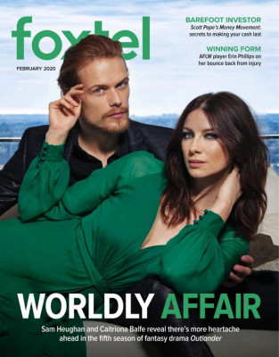 CAITRIONA BALFE and Sam Heughan on the Cover of Foxtel Magazine, February 2020