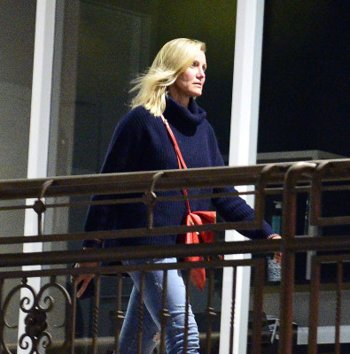 CAMERON DIAZ Leaves a Restaurant in Los Angeles 10/20/2018