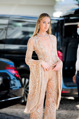 Candice Swanepoel - Arrives at the Cannes Film Festival | July 6, 2021