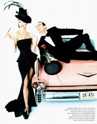 Carla Bruni for L’Uomo Vogue February 1995