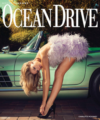 CHARLOTTE MCKINNEY in Ocean Drive Magazine, April 2020