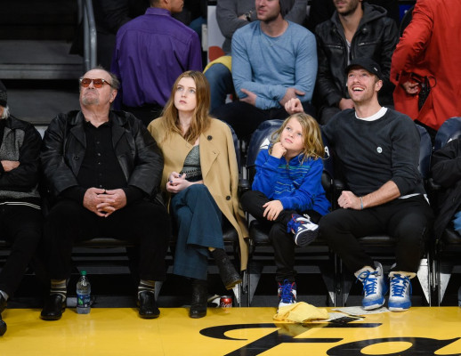 Chris Martin at Lakers Game in LA 01/05/2016