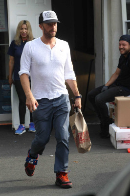 Chris Martin - Leaves Hardware Store in Hamptons, New York 07/27/2018