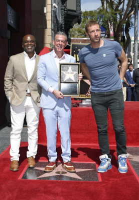 Chris Martin at the Hollywood Walk of Fame Ceremony for Elvis Duran 03/02/2017