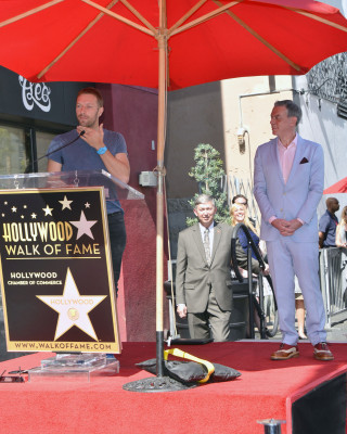 Chris Martin at the Hollywood Walk of Fame Ceremony for Elvis Duran 03/02/2017