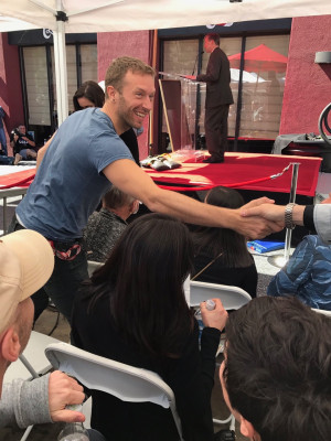Chris Martin at the Hollywood Walk of Fame Ceremony for Elvis Duran 03/02/2017