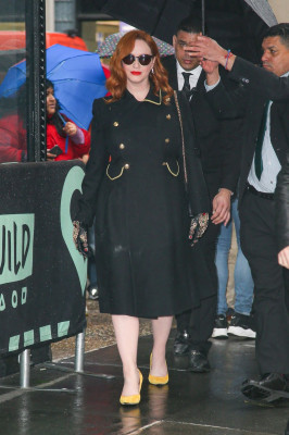 CHRISTINA HENDRICKS Leaves Build Series in New York 02/13/2020