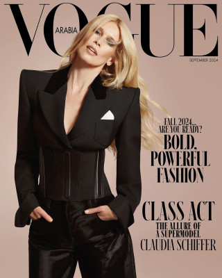 Claudia Schiffer ~ Vogue Arabia September 2024  by Kayt Jones