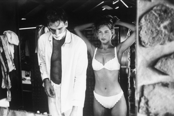 Claudia Schiffer and Bill in Petit St. Vincent, British Vogue, 1991